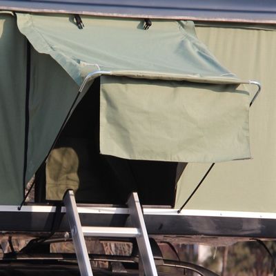 Tenda de quatro estações 2024 de segunda mão de telhado de carro Tendas de topo em FRP Shell Negro e tecido verde
