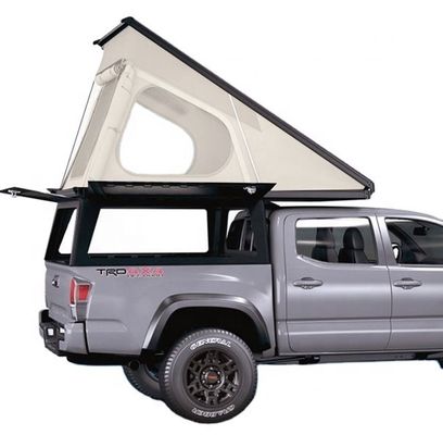 Camper de montagem superior feito de material de alumínio para caminhões de pick-up de estilo de design de luxo