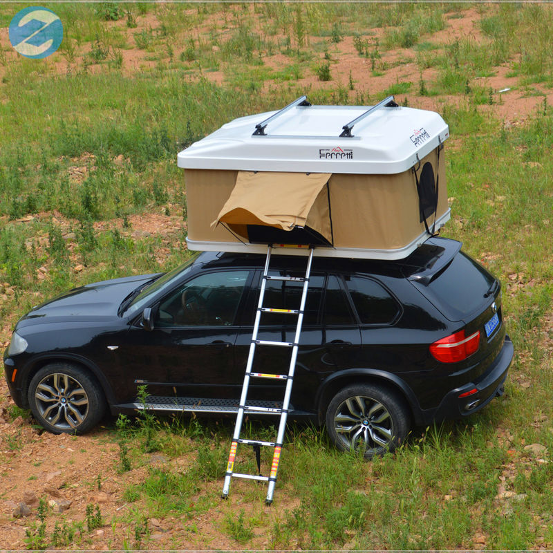130x216x100cm Off Road Car Roof Top Tent com Beige Annex Room e Hard Shell Design