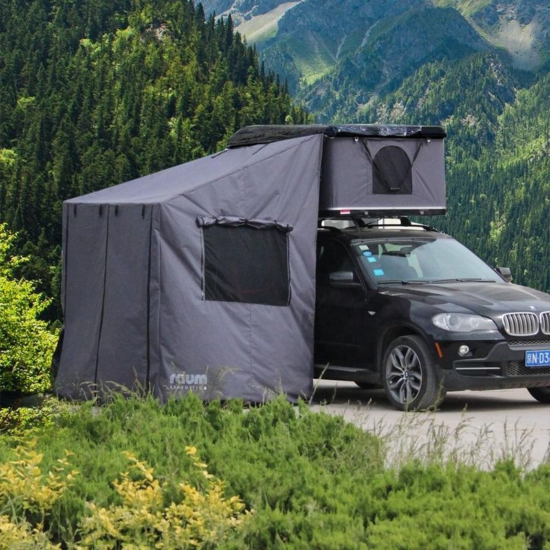 Tenda de telhado de casca dura de quatro estações com anexo fácil de montar e design espaçoso